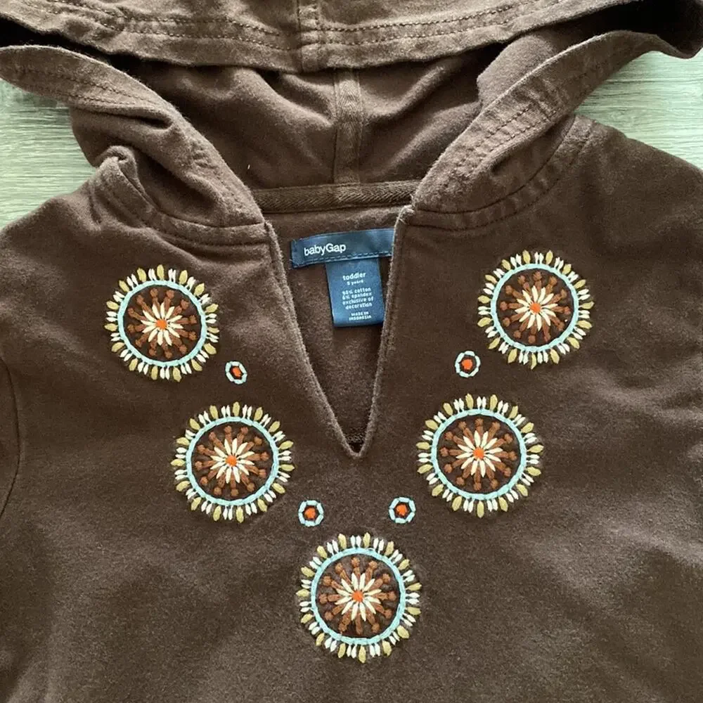 GAP hooded brown knit tunic top Size 5 Years